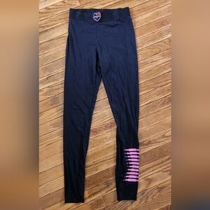 Savage X Fenty Black Leggings with Pink Stripes